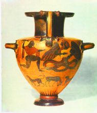 Zeus capturing Typhon