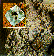 rough diamond crystal in kimberlite